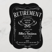 Whiskey Label Retirement Party Kaart (Voorkant / Achterkant)