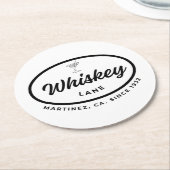 Whiskey Lane Retro Logo Wit Onderzetter Set (Gebogen)
