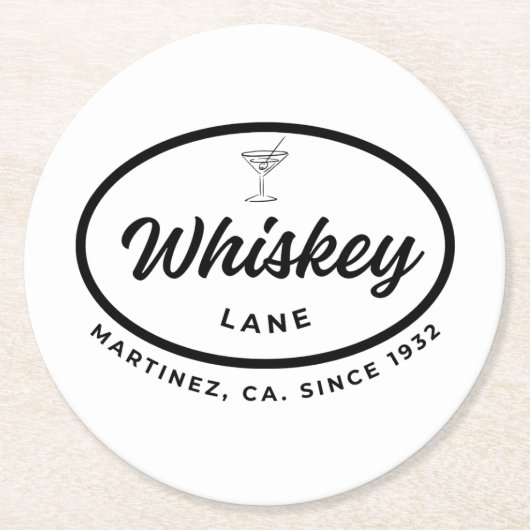 Whiskey Lane Retro Logo Wit Onderzetter Set (Voorkant)