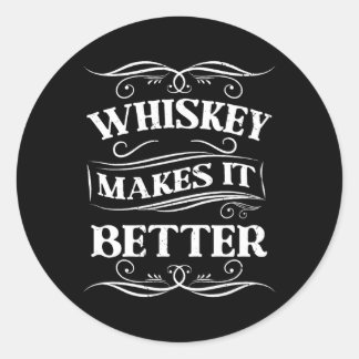Whiskey maakt het betere whisky ronde sticker