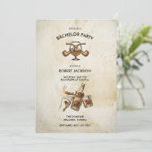 Whiskey Night Groom Bachelor Party Invite Kaart (Staand voorkant)
