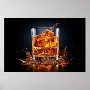 Whiskey op de rots poster