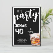 Whiskey pour les adultes anniversaire invitation (Debout devant)