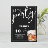 Whiskey pour les adultes anniversaire invitation (Debout devant)