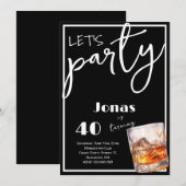 Whiskey pour les adultes anniversaire invitation (Devant / Derrière)