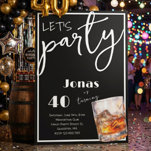 Whiskey pour les adultes anniversaire invitation