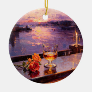 Whiskey & Rozen Zonsondergang Ornament