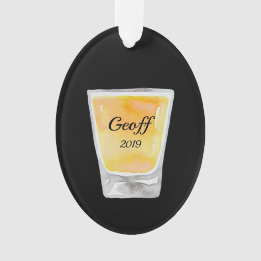 Whiskey Shot Personalized Ornament (voorkant)