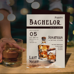 Whiskey Sigaren Tijdschrift Omslag Bachelorfeest Kaart