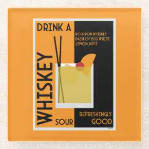 Whiskey Sour Cocktail Napkin Glazen Onderzetter