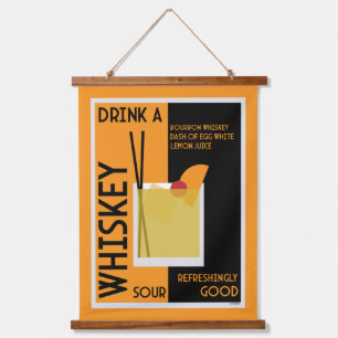 Whiskey Sour Cocktail Napkin Hangend Wandkleed