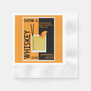 Whiskey Sour Cocktail Napkin Servet