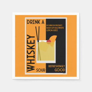 Whiskey Sour Cocktail Napkin Servet