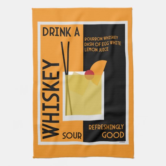 Whiskey Sour Cocktail Napkin Theedoek (Verticaal)