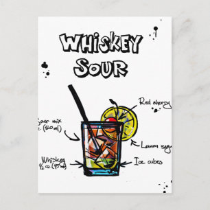 Whiskey Sour Cocktail Recipe Briefkaart