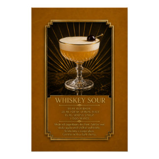 Whiskey Sour Recept Poster | Bar Kunst Perfect Poster
