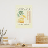 Whiskey Sour Recipe Minimalistic Pastel Poster (Keuken)