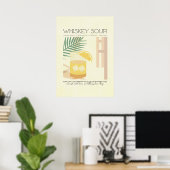 Whiskey Sour Recipe Minimalistic Pastel Poster (Thuiskantoor)