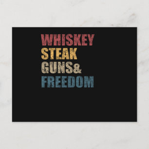 Whiskey Steaks Pistolen en Freedom USA Flag Briefkaart