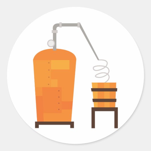 Whiskey Still Ronde Sticker (Voorkant)