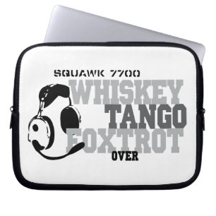 Whiskey Tango Foxtrot - Aviation Humor Laptop Sleeve
