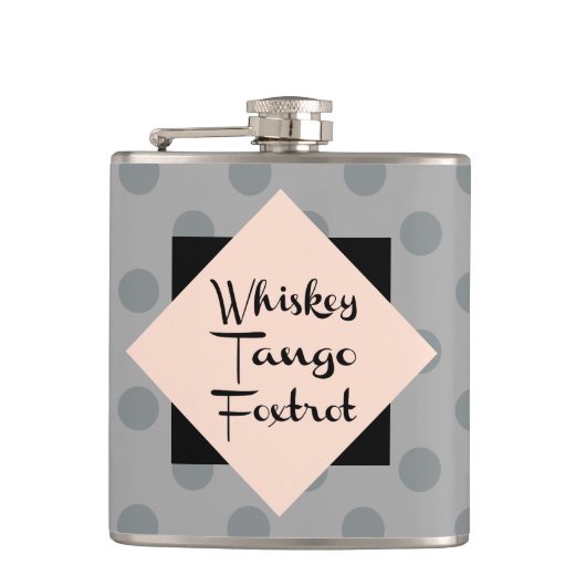 Whiskey Tango Foxtrot Funny Heupfles (Voorkant)