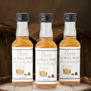 Whiskey Waterverf Chocolade Truffles Birthday Likeurfles Etiket