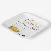 Whiskey Waterverf Chocolade Truffles Birthday Papieren Bordje (Gebogen)