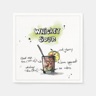 Whiskey Zure Drink Recept Cocktail servet