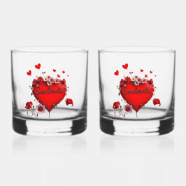 Whiskeybril Red Heart Soulmate Valentijnsdag Whisky Glas