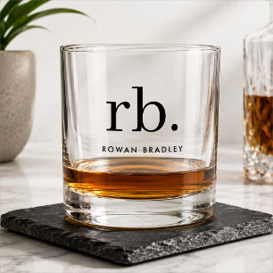Whiskeyglas   Op maat gemaakte monogram rotsglas c Whisky Glas
