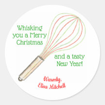 "Whisking You a Joyeux Noël" traite le étiquette