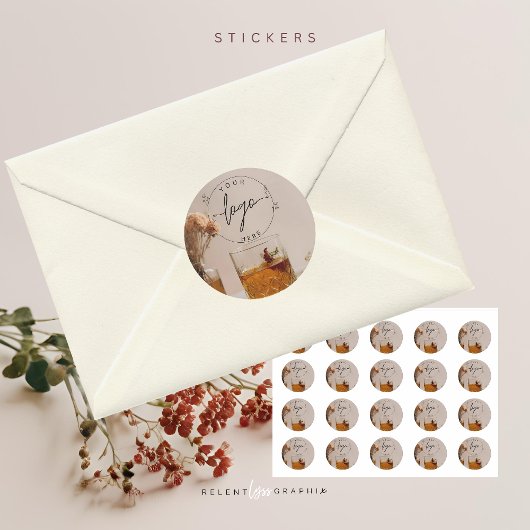 whisky | Boho Flowers | esthetisch Ronde Sticker