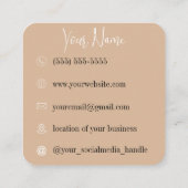 whisky | Boho Flowers | esthetisch Vierkante Visitekaartje (Achterkant)