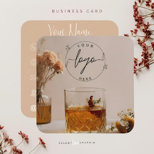 whisky Boho Flowers esthetisch Vierkante Visitekaartje
