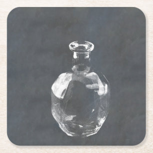 Whisky Bottle Vierkante Kartonnen Onderzetter