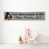 Whisky en sigaar betekent verjaardagsbanner spandoek (Insitu)