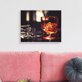 Whisky en sigaar canvas muurprint (Insitu (Woonkamer))