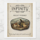 Whisky Flessenetiket INFINITY. Wijn Etiket (Enkel label)