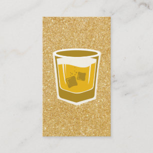 Whisky Glass   Glitter-Visitekaartje voor goud Visitekaartje