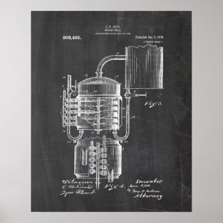 Whisky still patent poster