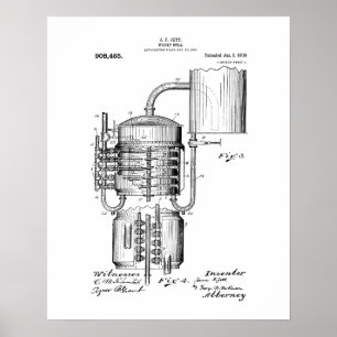 Whisky still patent poster