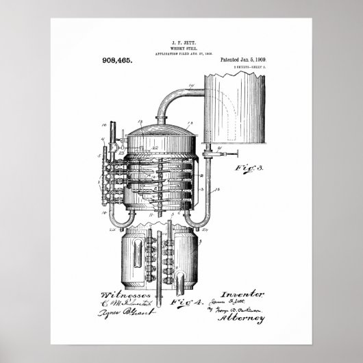 Whisky still patent poster (Voorkant)