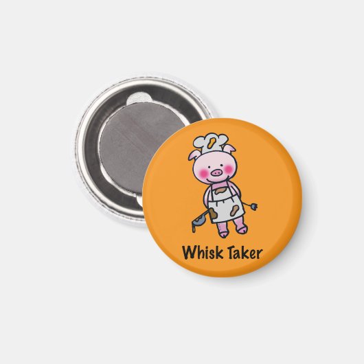 Whisky Taker Pig - Grappig Chef Design Magneet (Voorkant / Achterkant)