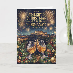 Whisky Toast Hogmanay Schotse Kerstkaart Kaart