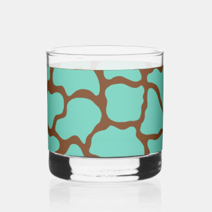 Whisky Verre à motif turquoise rétro