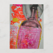 Whiskyfles Mixed Media Collage Briefkaart (Voorkant)
