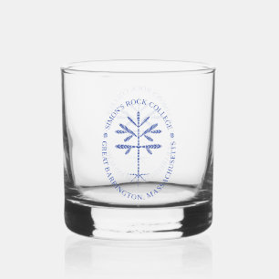 Whiskyglas met het Simon's Rock-zegel in blauw Whisky Glas