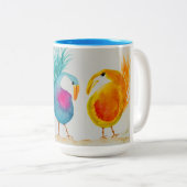 Whismy Birds ! Mug coloré avec aquarelle (Devant droit)