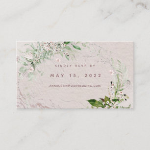 Whisper & Blush 2 Weddenschap Online RSVP-kaart Visitekaartje